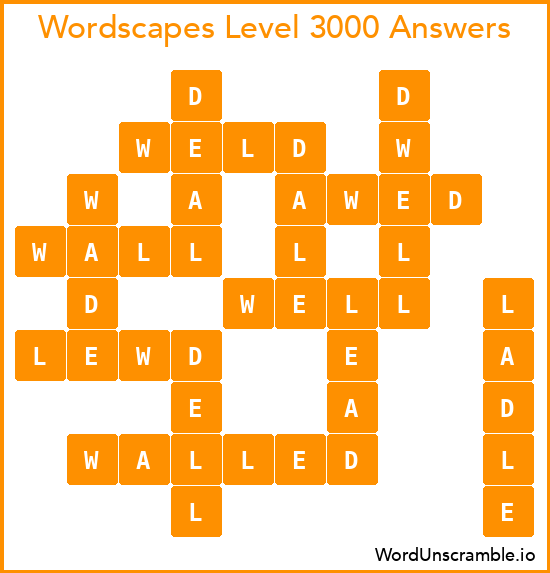 Wordscapes Level 3000 Answers