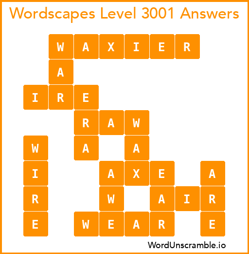 Wordscapes Level 3001 Answers
