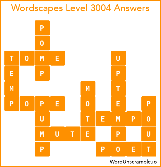 Wordscapes Level 3004 Answers