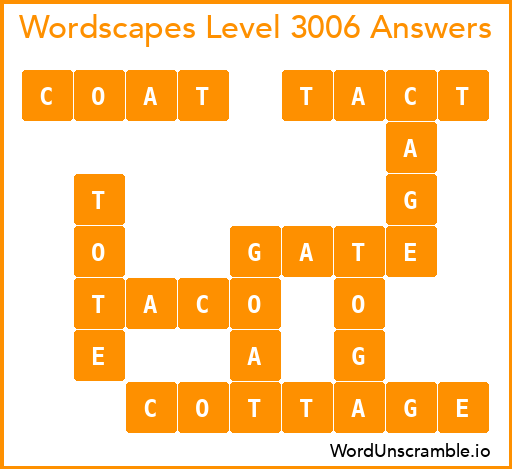 Wordscapes Level 3006 Answers