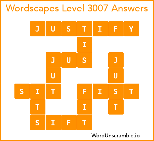 Wordscapes Level 3007 Answers