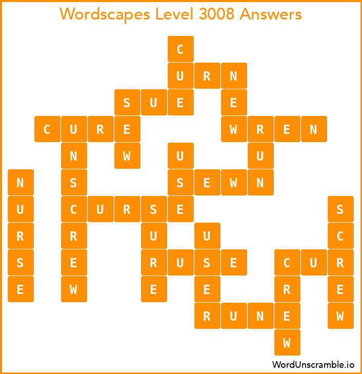 Wordscapes Level 3008 Answers