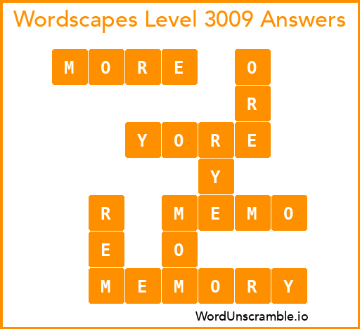 Wordscapes Level 3009 Answers