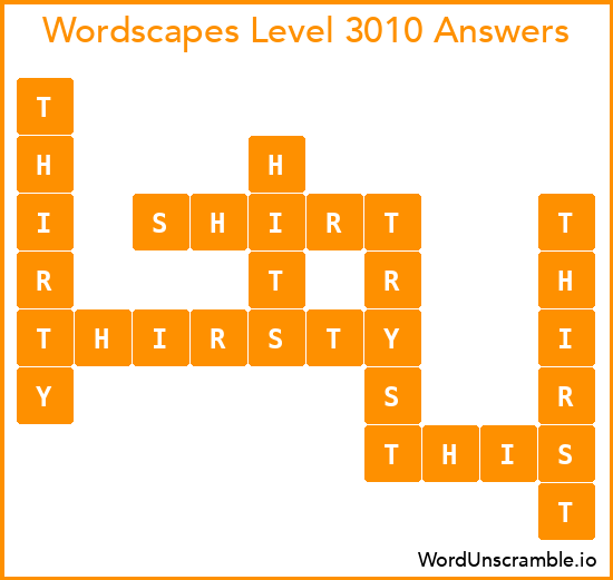 Wordscapes Level 3010 Answers