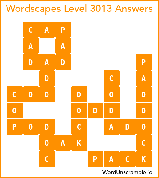 Wordscapes Level 3013 Answers