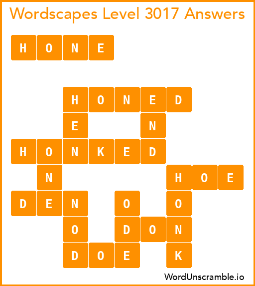 Wordscapes Level 3017 Answers