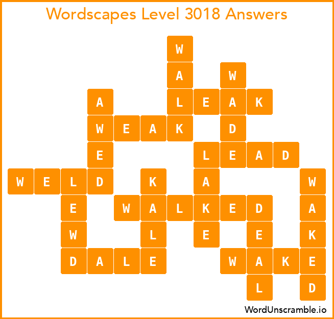 Wordscapes Level 3018 Answers