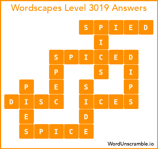 Wordscapes Level 3019 Answers