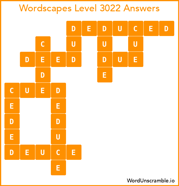 Wordscapes Level 3022 Answers