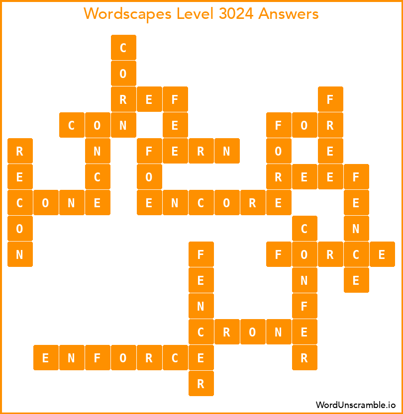 Wordscapes Level 3024 Answers