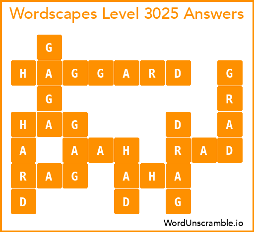 Wordscapes Level 3025 Answers
