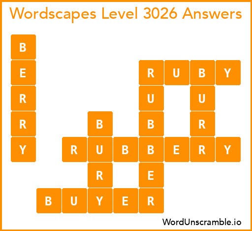 Wordscapes Level 3026 Answers