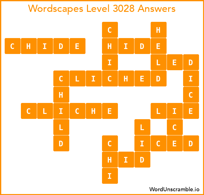 Wordscapes Level 3028 Answers
