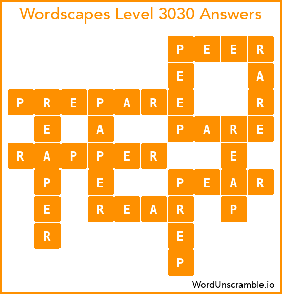 Wordscapes Level 3030 Answers