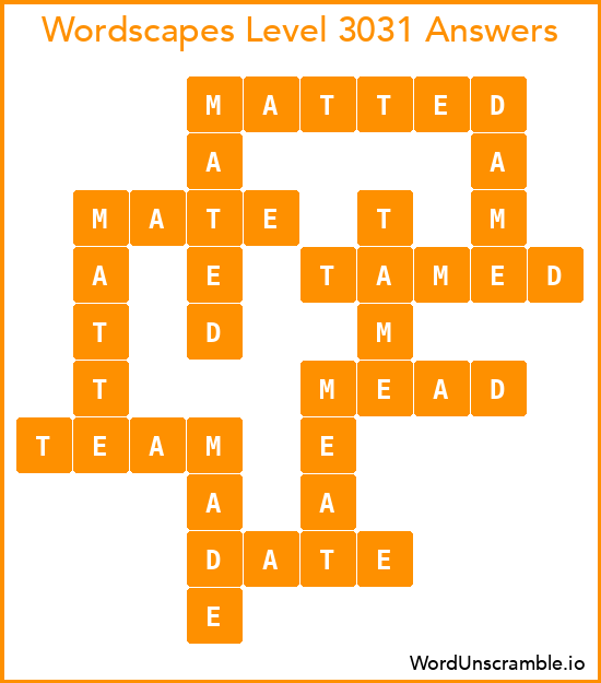 Wordscapes Level 3031 Answers