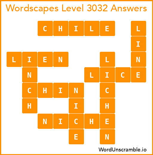 Wordscapes Level 3032 Answers