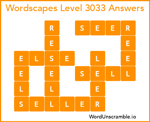 Wordscapes Level 3033 Answers