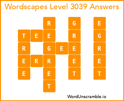 Wordscapes Level 3039 Answers