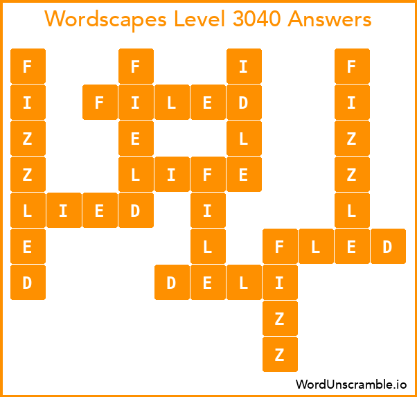 Wordscapes Level 3040 Answers