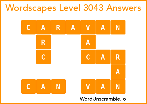 Wordscapes Level 3043 Answers