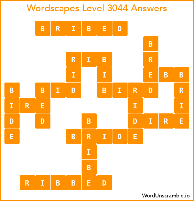 Wordscapes Level 3044 Answers