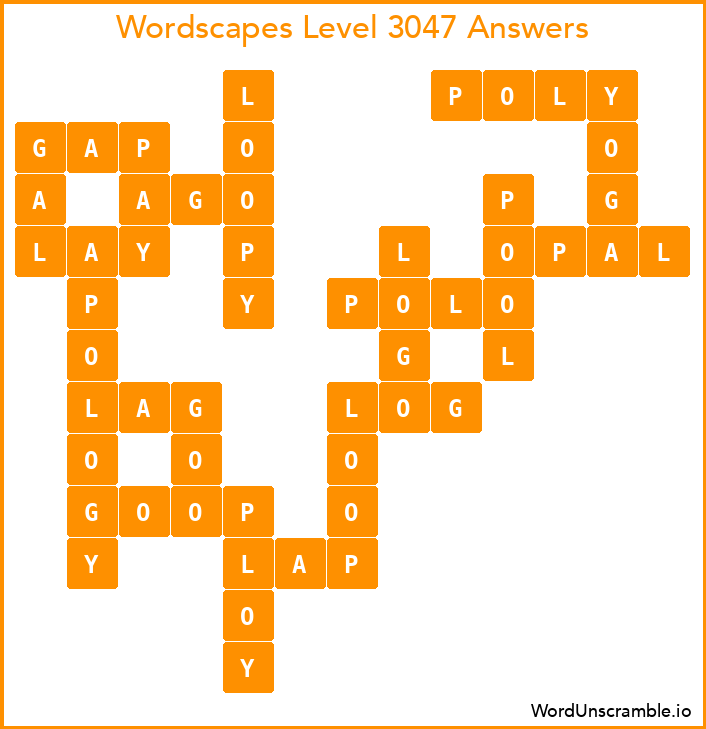 Wordscapes Level 3047 Answers