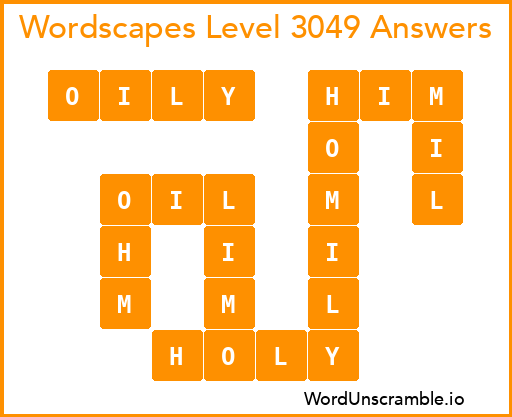 Wordscapes Level 3049 Answers