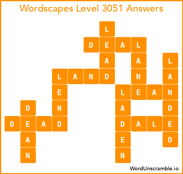 Wordscapes Level 3051 Answers