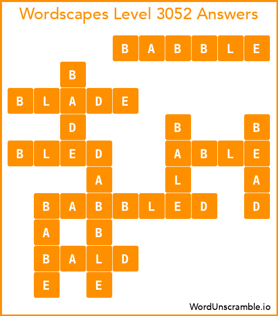 Wordscapes Level 3052 Answers