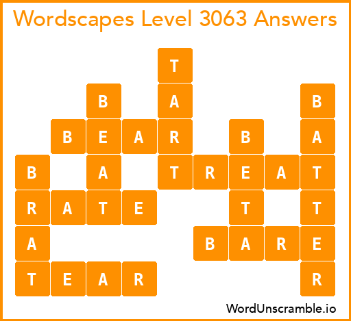 Wordscapes Level 3063 Answers