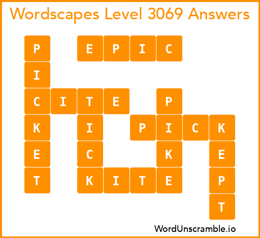Wordscapes Level 3069 Answers