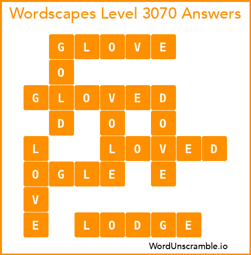 Wordscapes Level 3070 Answers