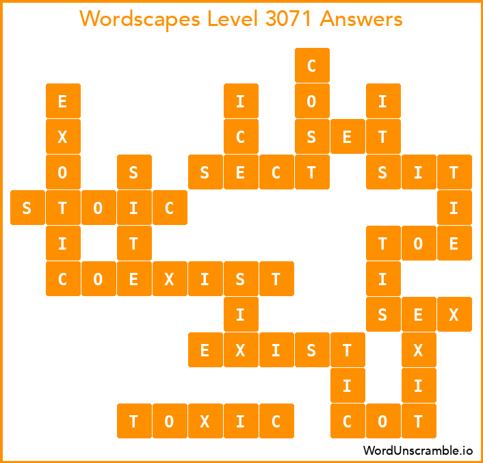 Wordscapes Level 3071 Answers