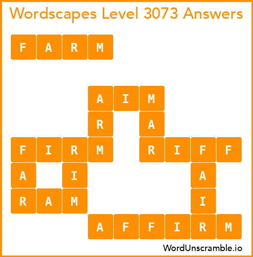Wordscapes Level 3073 Answers