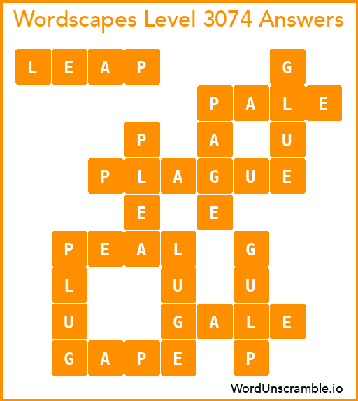 Wordscapes Level 3074 Answers