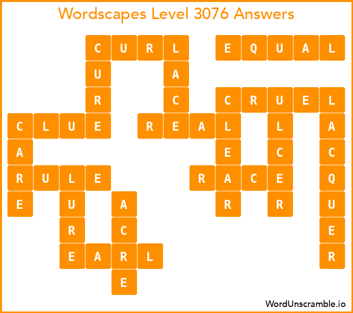 Wordscapes Level 3076 Answers