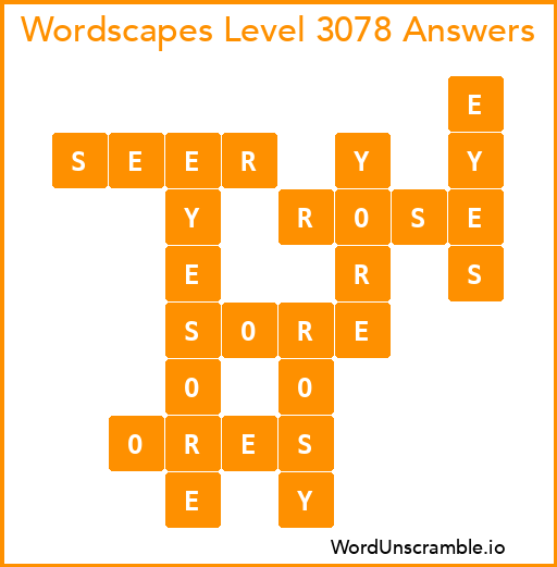 Wordscapes Level 3078 Answers