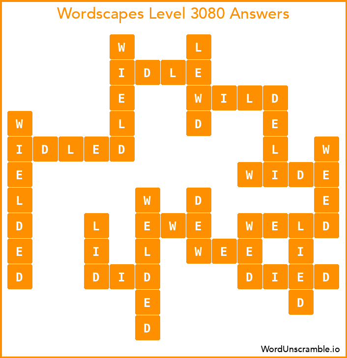 Wordscapes Level 3080 Answers