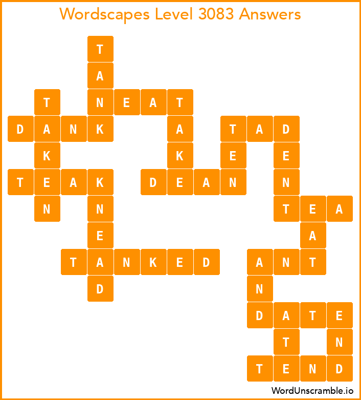 Wordscapes Level 3083 Answers