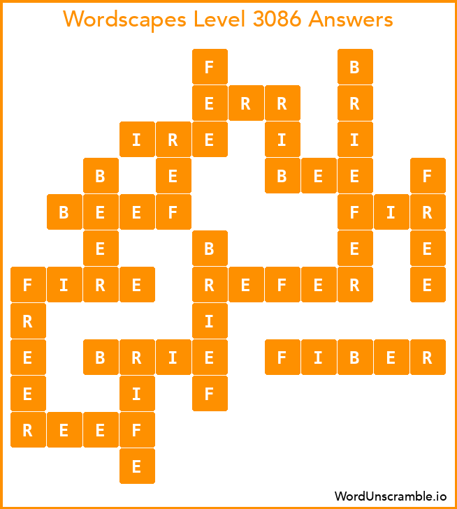 Wordscapes Level 3086 Answers