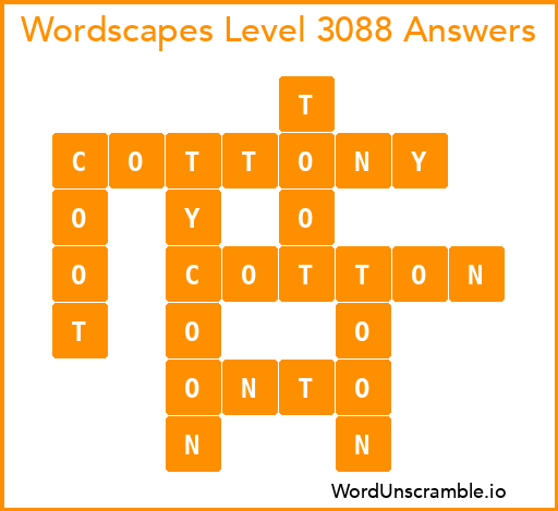 Wordscapes Level 3088 Answers