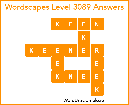 Wordscapes Level 3089 Answers