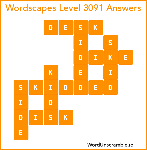 Wordscapes Level 3091 Answers