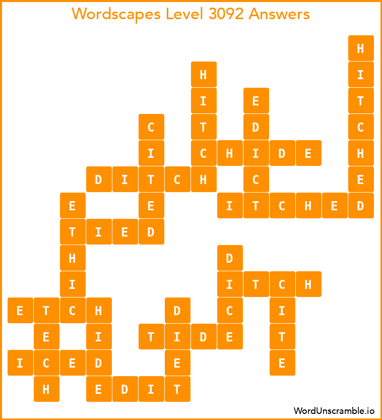 Wordscapes Level 3092 Answers