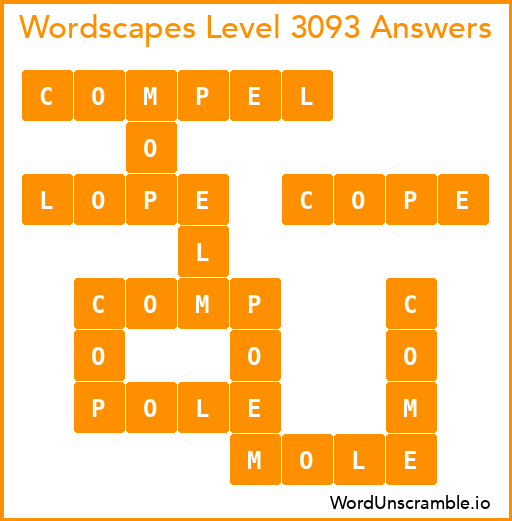 Wordscapes Level 3093 Answers