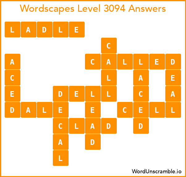 Wordscapes Level 3094 Answers