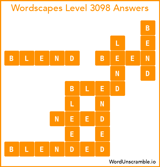 Wordscapes Level 3098 Answers