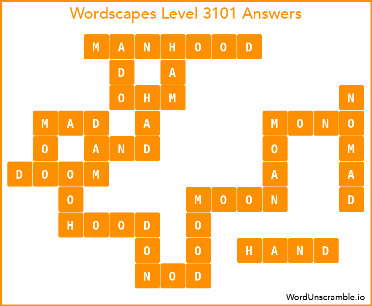 Wordscapes Level 3101 Answers