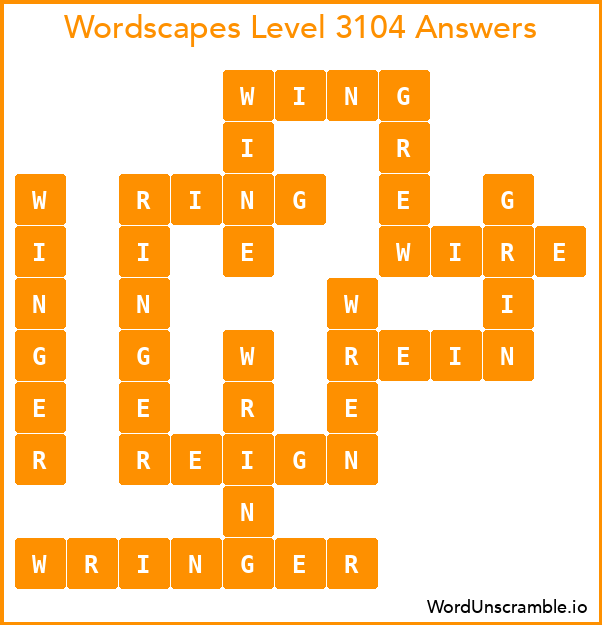 Wordscapes Level 3104 Answers