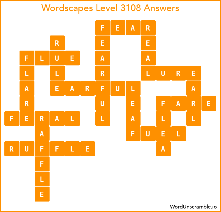 Wordscapes Level 3108 Answers